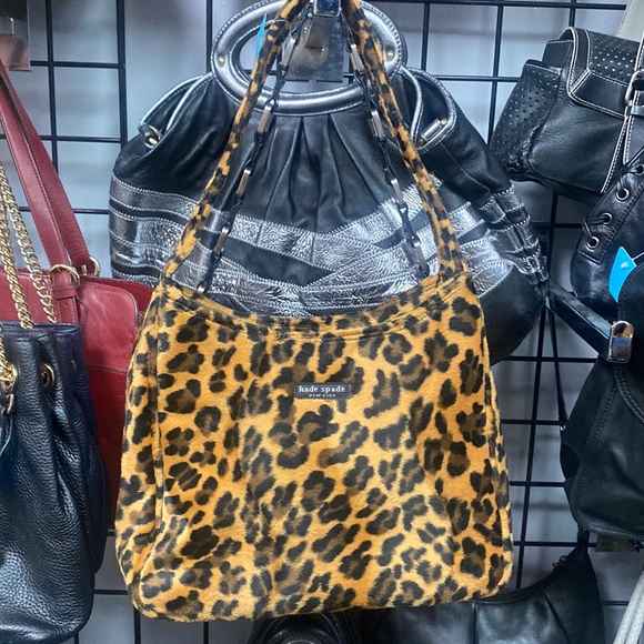 Kate Spade Furry Trendy Leopard Print Shoulder Purse - Picture 1 of 3